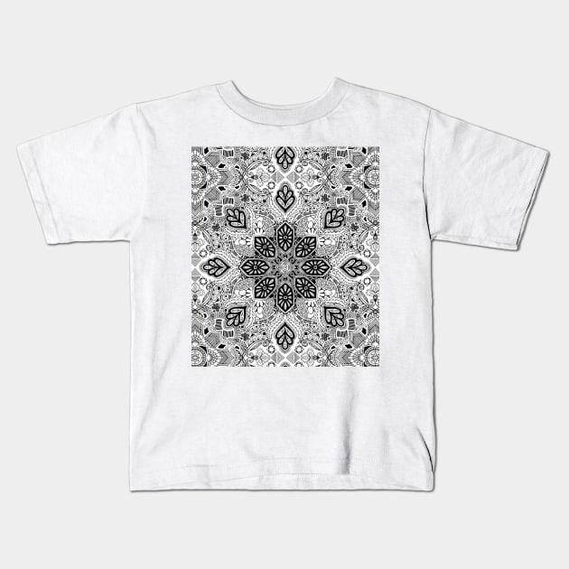 Gypsy Lace in Monochrome Kids T-Shirt by micklyn